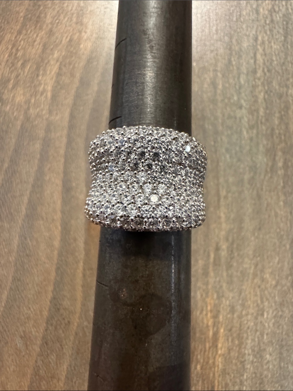 Vintage Apogee Sterling with CZs Ring, Size 7 statement piece